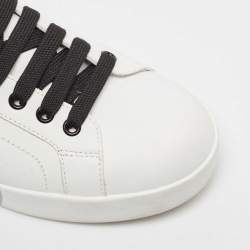 Pre Owned Dolce & Gabbana White Leather Portofino Lace Up Sneakers Size 39