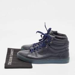 Pre Owned Dolce & Gabbana Navy Blue Leather High Top Sneakers Size 42