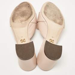 Pre Owned Dolce & Gabbana Beige Leather Slide Sandals Size 40