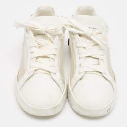 Dolce & Gabbana White Leather and Mesh Low Top Sneakers Size 37.5