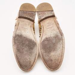 Dolce & Gabbana Gold Brogue Leather Studded Derby Size 38.5
