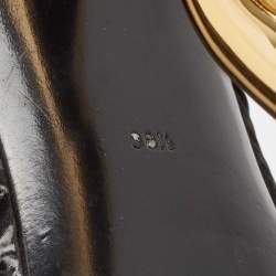 Pre Owned Dolce & Gabbana Black Quilted Nylon DG Heel Slide Sandals Size 38.5