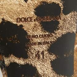 Dolce & Gabbana Brown/Black Python Platform Ankle Strap Sandals Size 41