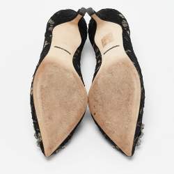 Dolce & Gabbana Black Lace and Mesh Bellucci Pumps Size 36.5