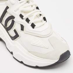 Pre Owned Dolce & Gabbana White Suede and Nylon Daymaster Sneakers Size 40