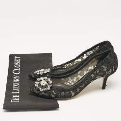 Dolce & Gabbana Black Lace Bellucci Pumps Size 38.5