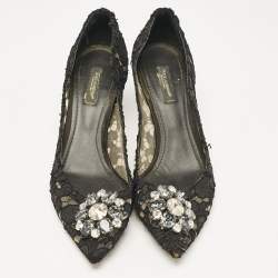 Dolce & Gabbana Black Lace Bellucci Pumps Size 38.5