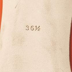 مملوكة مسبقًا Dolce & Gabbana Orange Patent Leather Pointed Toe Pumps Size 36.5