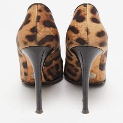 Dolce & Gabbana Brown/Beige Leopard Print Round Toe  Pumps Size 37