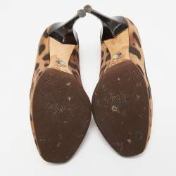 Dolce & Gabbana Brown/Beige Leopard Print Round Toe  Pumps Size 37