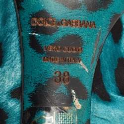 مملوكة مسبقًا Dolce & Gabbana Green/Black Satin Pointed Toe Pumps Size 38