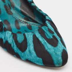 مملوكة مسبقًا Dolce & Gabbana Green/Black Satin Pointed Toe Pumps Size 38
