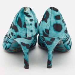 مملوكة مسبقًا Dolce & Gabbana Green/Black Satin Pointed Toe Pumps Size 38
