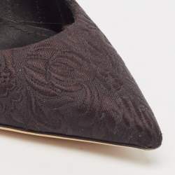 Pre Owned Dolce and Gabbana Black Brocade Fabric Pointed Toe Pumps Size 40