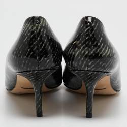 Pre Owned Dolce & Gabbana Black Printed Patent Leather Pointed Toe Pumps Size 40