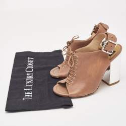 Dolce & Gabbana Brown Leather Slingback Sandals Size 35
