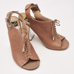 Dolce & Gabbana Brown Leather Slingback Sandals Size 35