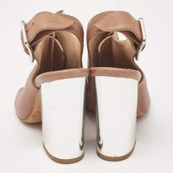 Dolce & Gabbana Brown Leather Slingback Sandals Size 35