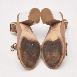 Dolce & Gabbana Brown Leather Slingback Sandals Size 35