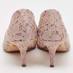 Pre Owned Dolce & Gabbana Light Purple Lace Crystal Embellished Bellucci Pumps Size 40