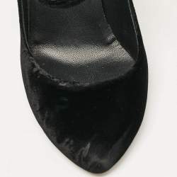 Pre Owned Dolce & Gabbana Black Velvet Mary Jane Pumps Size 38
