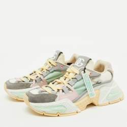 Pre Owned Dolce & Gabbana Multicolor Suede and Nylon Airmaster Low Top Sneakers Size 38