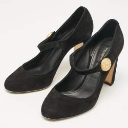 Dolce & Gabbana Black Suede Vally Mary Jane Pumps Size 41