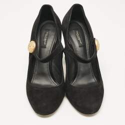Dolce & Gabbana Black Suede Vally Mary Jane Pumps Size 41