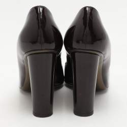 Pre Owned Dolce & Gabbana Dark Brown Patent Leather Pumps Size 38