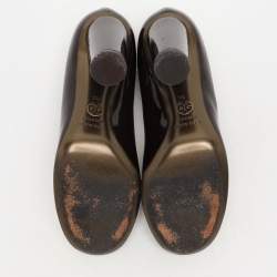 Pre Owned Dolce & Gabbana Dark Brown Patent Leather Pumps Size 38