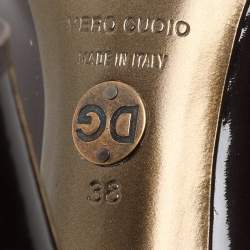 Pre Owned Dolce & Gabbana Dark Brown Patent Leather Pumps Size 38