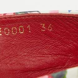 Dolce & Gabbana Multicolor Majolica Print Leather Slip On Espadrille Flats Size 36