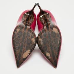 مملوكة مسبقًا حذاء كعب عالي دولتشي أند غابانا جلد لامع أحمر مقدمة مدببة مقاس 40