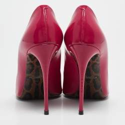 مملوكة مسبقًا حذاء كعب عالي دولتشي أند غابانا جلد لامع أحمر مقدمة مدببة مقاس 40