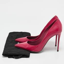 مملوكة مسبقًا حذاء كعب عالي دولتشي أند غابانا جلد لامع أحمر مقدمة مدببة مقاس 40