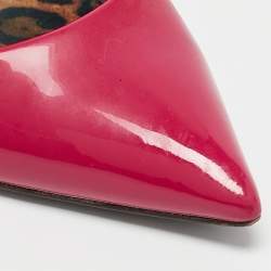 مملوكة مسبقًا حذاء كعب عالي دولتشي أند غابانا جلد لامع أحمر مقدمة مدببة مقاس 40