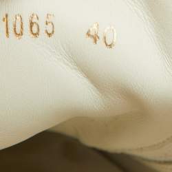 Pre Owned Dolce & Gabbana White Leather Logo Lettering Low Top Sneakers Size 40