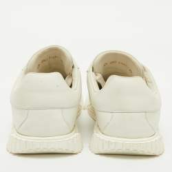 Pre Owned Dolce & Gabbana White Leather Logo Lettering Low Top Sneakers Size 40