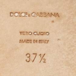 Dolce & Gabbana Light Cream Lace Crystal Bianca Slide Flats Size 37.5
