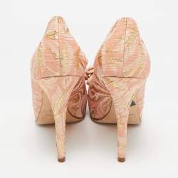 Dolce & Gabbana Pink Brocade Fabric Pointed Toe Pumps Size 39