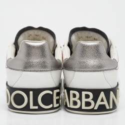 Pre Owned Dolce & Gabbana White Leather Portofino Low Top Sneakers Size 38