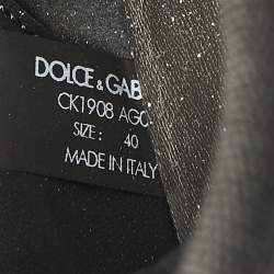 Pre Owned Dolce & Gabbana Black Leather and Fabric Daymaster Sneakers Size 40