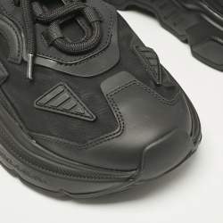 Pre Owned Dolce & Gabbana Black Leather and Fabric Daymaster Sneakers Size 40