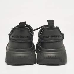 Pre Owned Dolce & Gabbana Black Leather and Fabric Daymaster Sneakers Size 40