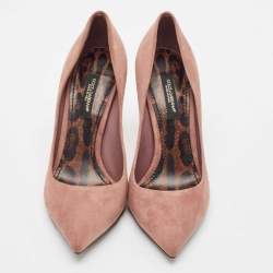 Dolce & Gabbana Old Rose Pink Suede Pointed Toe Pumps Size 35