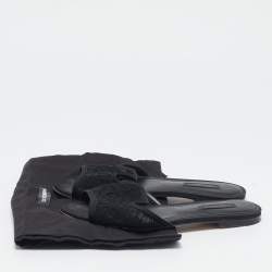 Dolce & Gabbana Black Lace and Mesh Flat Slides Size 36.5