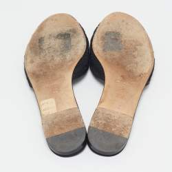 Dolce & Gabbana Black Lace and Mesh Flat Slides Size 36.5