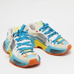 Dolce & Gabbana Multicolor Neoprene and Suede Airmaster Sneakers Size 40