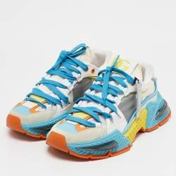 Dolce & Gabbana Multicolor Neoprene and Suede Airmaster Sneakers Size 40