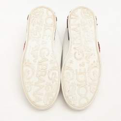 Pre Owned Dolce & Gabbana White Leather Portofino Heart Low Top Sneakers Size 39